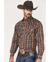 Resistol Men's Reid Plaid Print Long Sleeve Snap Western Shirt