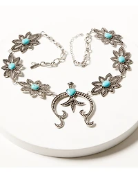 Shyanne Women's Desert Charm Flower Squash Blossom Necklace