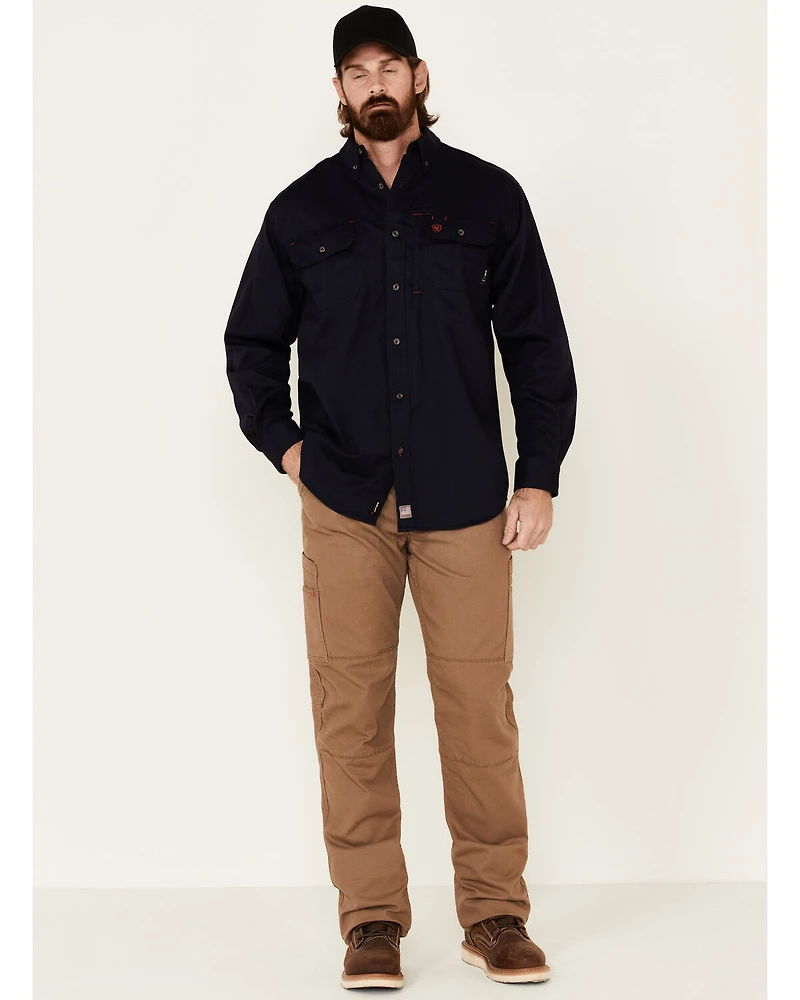 Ariat Men's FR Solid Vent Long Sleeve Button Down Work Shirt - Tall