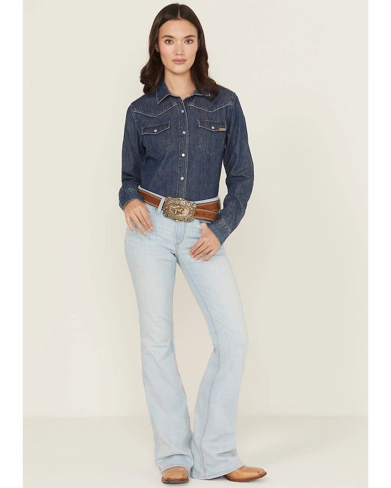 Ariat Women's June Light Wash Perfect Rise Flare Stretch Denim Jeans