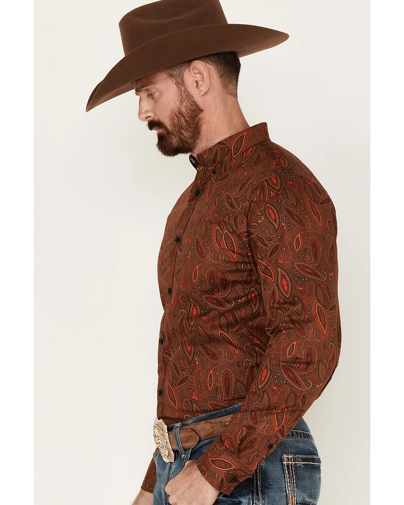 Cody James Men's Tortuga Paisley Print Button Down Western Shirt