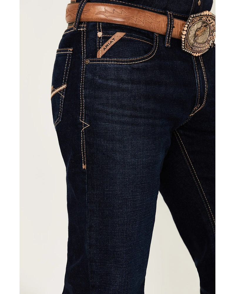 Ariat Men's M4 Wildfire Ranchford Dark Wash Relaxed Bootcut Stretch Denim Jeans