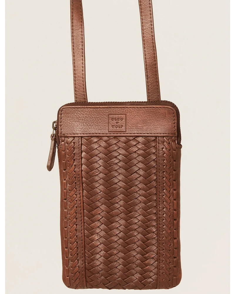 Cleo + Wolf Women's Basketweave Leather Crossbody Bag