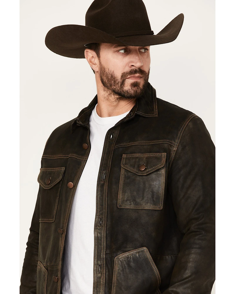 Scully Men's Serape Lined Leather Jacket