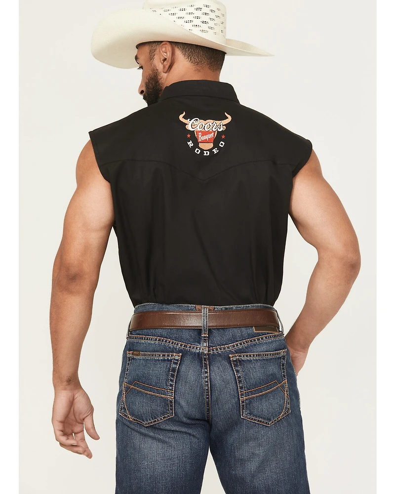 Coors Men's Boot Barn Exclusive Banquet Rodeo Logo Sleeveless Snap Bubba