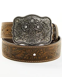 Shyanne Women's Floral Scroll Cross Buckle Belt