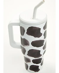 Boot Barn 40oz Cow Print Tumbler with Straw