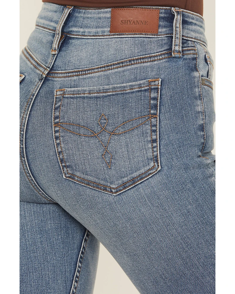 Shyanne Women's Luna High Rise Flare Super Stretch Denim Jeans