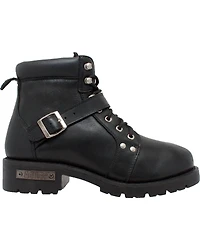 Ad Tec Men's 6" Lace Zipper Biker Boots - Round Toe