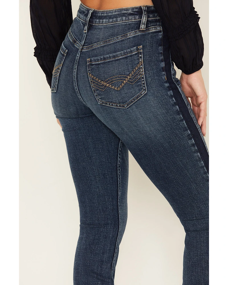 Idyllwind Women's Holland Medium Wash Contrast Panels High Risin' Stretch Bootcut Jeans