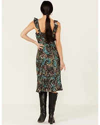 Rock & Roll Denim Women's Sequins Print Slip Mini Dress
