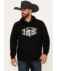 Rock & Roll Denim Men's Southwestern Skull Graphic Hooded Sweatshirt