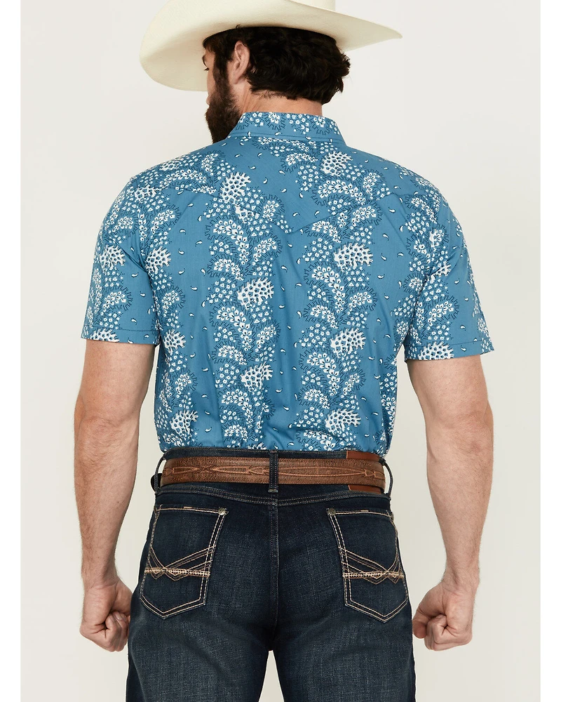 Gibson Men's Hayes Abstract Paisley Print Short Sleeve Snap Western Shirt