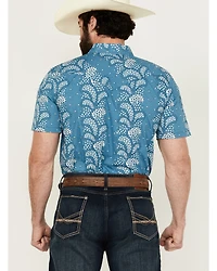 Gibson Men's Hayes Abstract Paisley Print Short Sleeve Snap Western Shirt