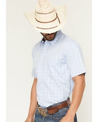 RANK 45® Men's Trailblazer Short Sleeve Button-Down Plaid Stretch Western Shirt