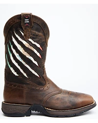 Cody James Men's Scratch Mexico Flag Lite Performance Western Boots - Broad Square Toe