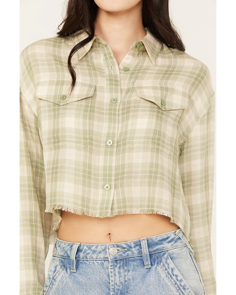 Cleo + Wolf Women's Long Sleeve Cropped Shirt