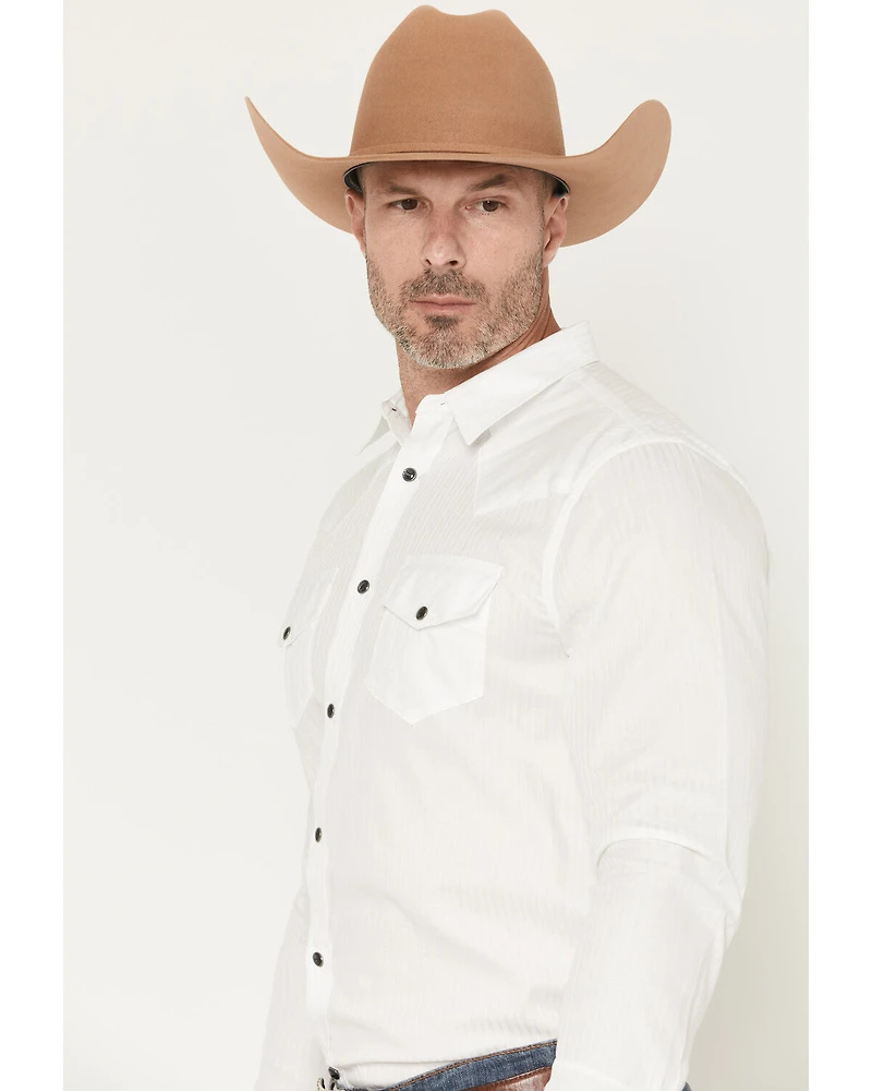 Gibson Trading Co Men's Southside Tonal Satin Striped Long Sleeve Snap Stretch Western Shirt