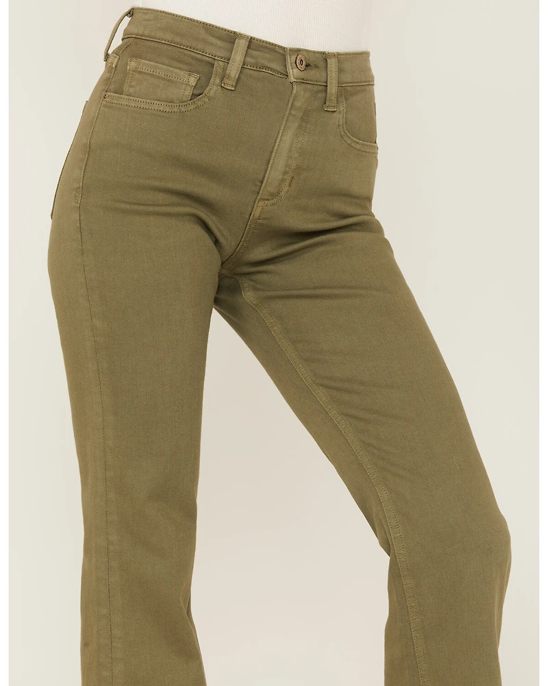 Sneak Peek Women's High Rise Raw Hem Crop Jeans