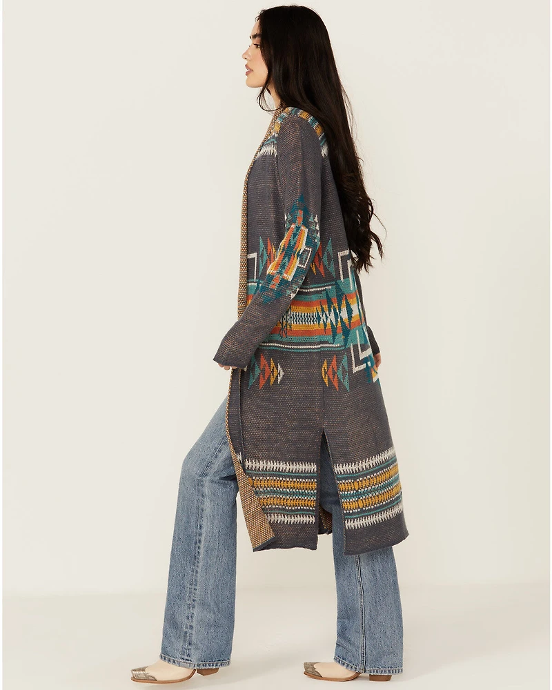 Rock & Roll Denim Women's Southwestern Print Duster Cardigan