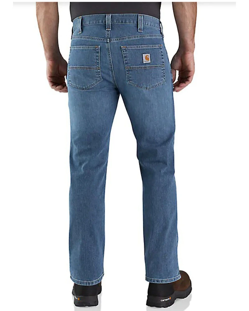 Carhartt Men's Houghton Medium Wash Rugged Flex® Relaxed Straight Work Jeans