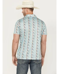 Rock & Roll Denim Men's Southwestern Striped Short Sleeve Stretch Polo