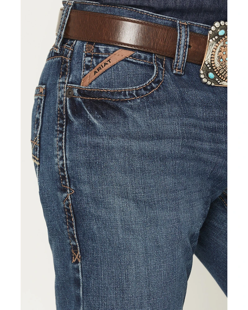 Ariat Men's M4 Newton Norwich Medium Wash Relaxed Straight Rigid Denim Jeans