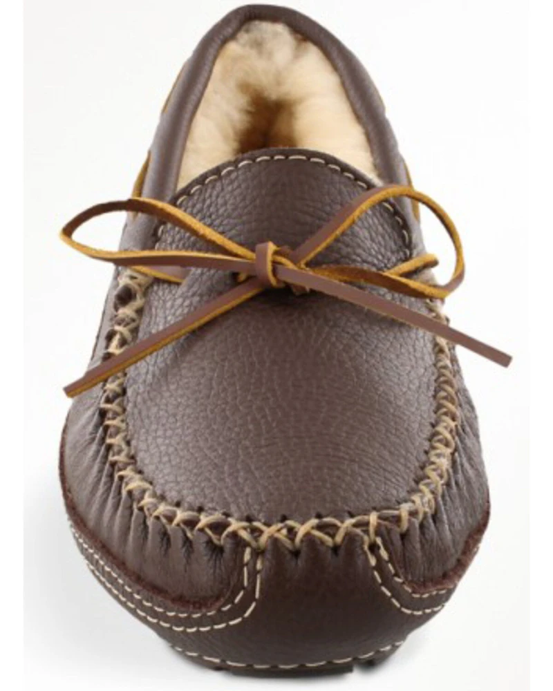 Minnetonka Men's Sheepskin Moose Slippers