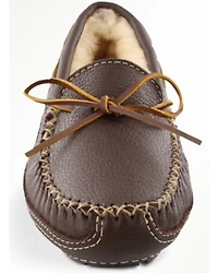 Minnetonka Men's Sheepskin Moose Slippers