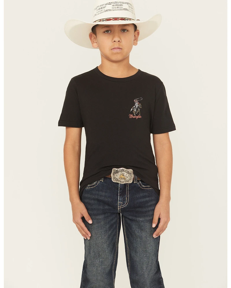 Wrangler Boys' Cowboy Short Sleeve Graphic T-Shirt