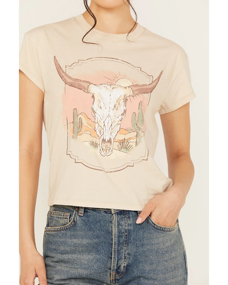 White Crow Women's Desert Steer Head Graphic Tee