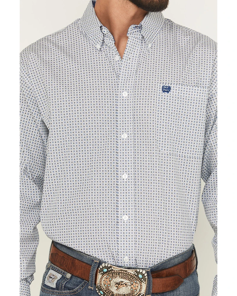 Cinch Men's Geo Print Long Sleeve Button-Down Western Shirt