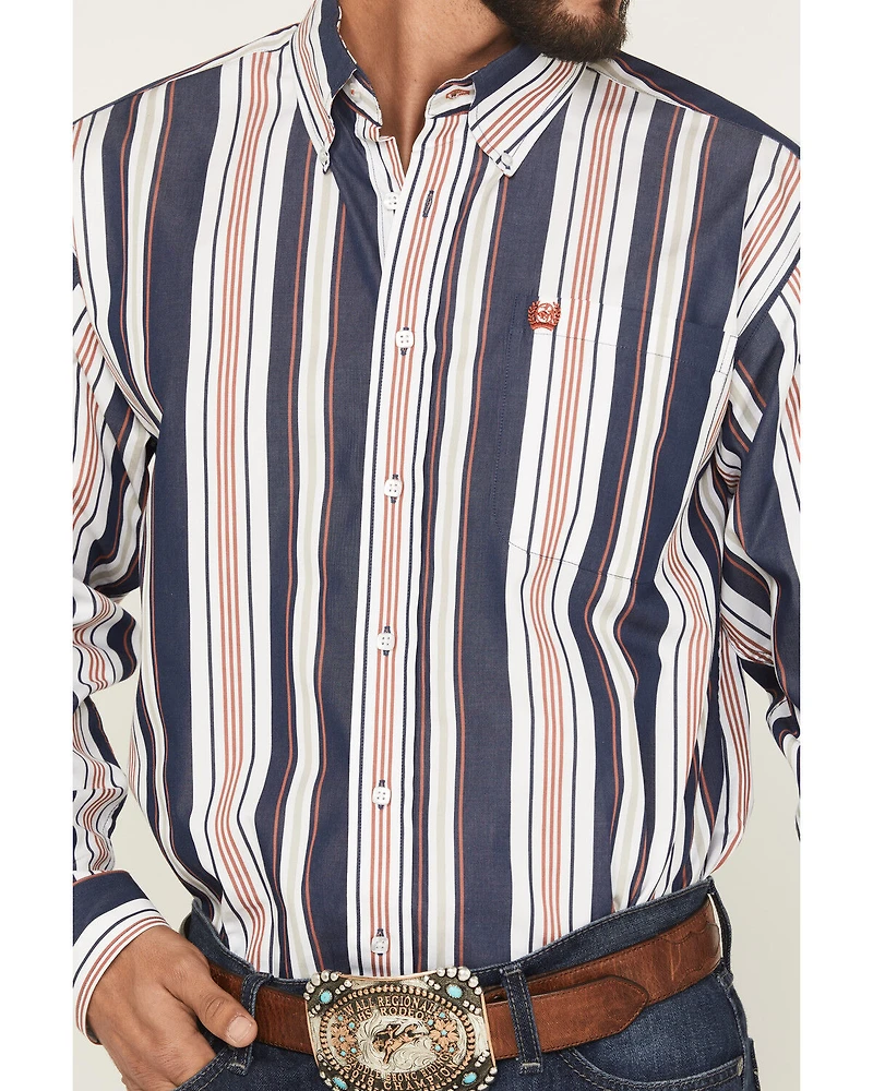 Cinch Men's Striped Long Sleeve Button-Down Western Shirt