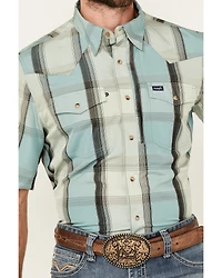 Wrangler Men's Plaid Print Short Sleeve Performance Western Shirt - Tall
