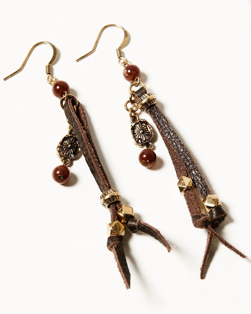Shyanne Women's Summer Moon Antique Gold Gemstone Earring Set - 5 Piece