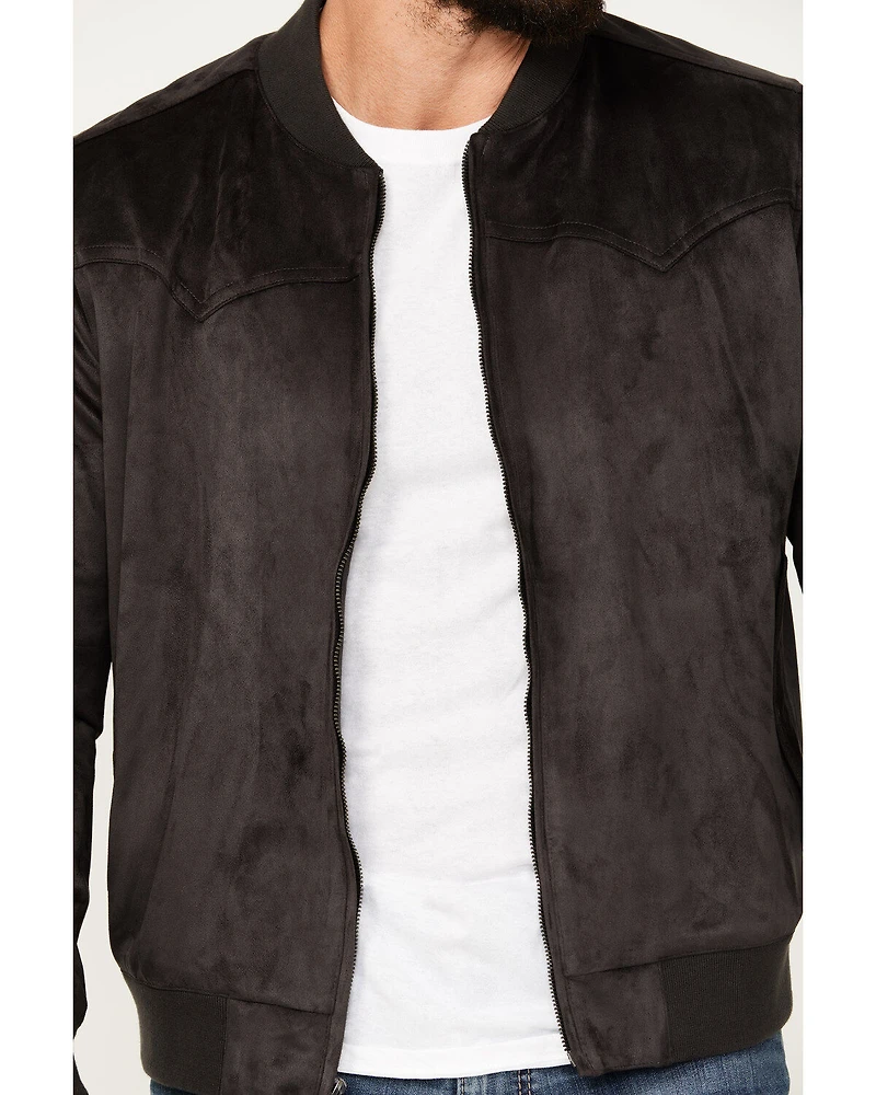 Moonshine Spirit Men's Faux Suede Bomber Jacket
