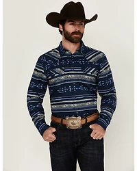 Cody James Men's Distance Southwestern Striped Long Sleeve Snap Western Shirt