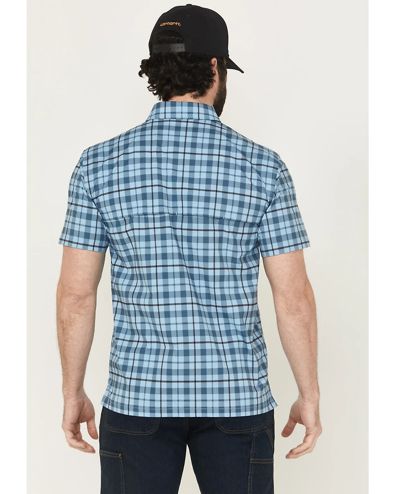 Carhartt Men's Force Sun Defender™ Relaxed Fit Lightweight Plaid Print Short Sleeve Button-Down Work Shirt