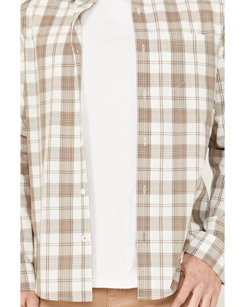 Brothers and Sons Men's Sallisaw Plaid Print Performance Long Sleeve Button Down Western Shirt