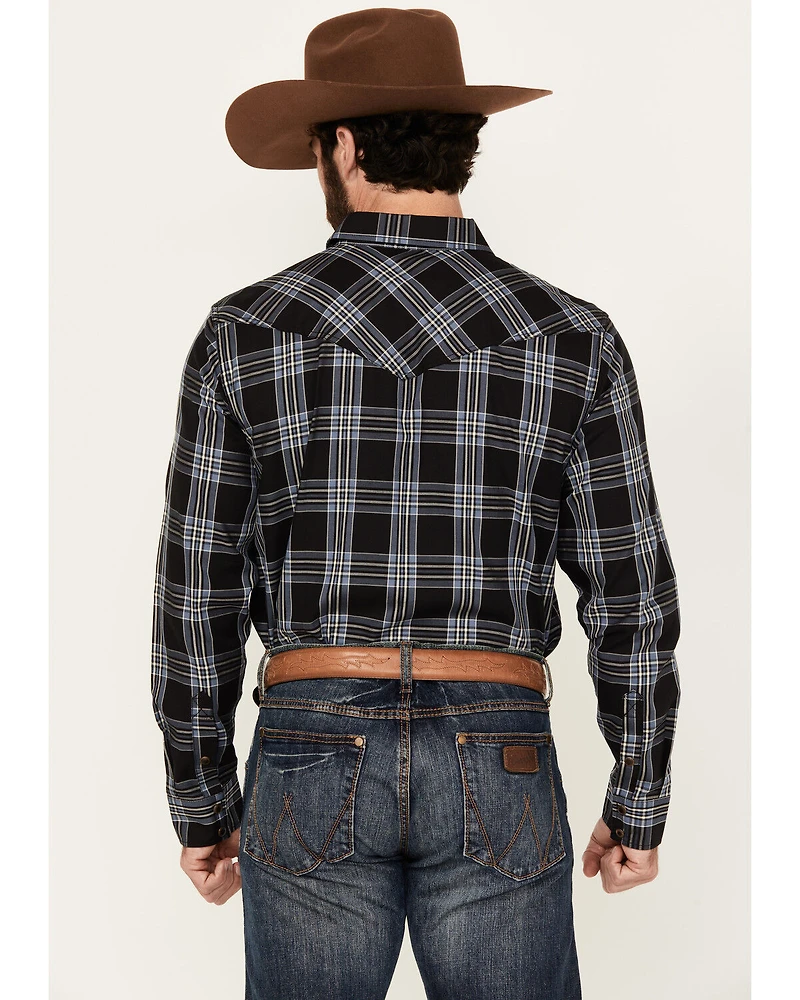 Cody James Men's Irving Plaid Print Long Sleeve Snap Western Shirt - Big
