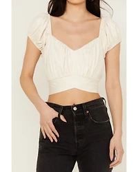 Beyond The Radar Women's Print Balloon Sleeve Blouse