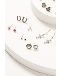 Shyanne Women's Horseshoe Cowgirl Stud Earring Set - 13 Piece