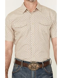 Gibson Trading Co Men's Square Knot Geo Striped Short Sleeve Snap Western Shirt