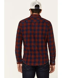 Flag & Anthem Men's McLennan Navy Vintage Plaid Long Sleeve Snap Western Shirt
