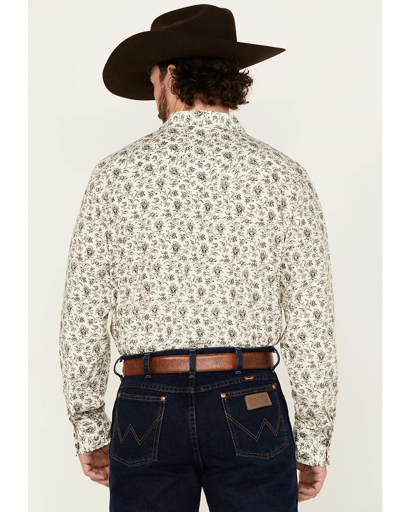Gibson Trading Co Men's Flower Power Floral Print Long Sleeve Snap Western Shirt