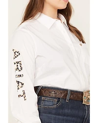 Ariat Women's Team Kirby Leopard Logo Stretch Shirt - Plus