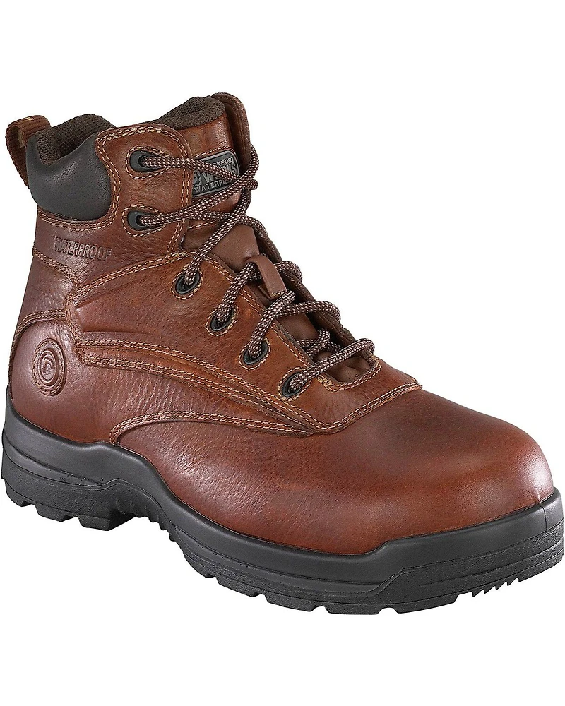 Rockport Women's More Energy Deer Tan 6" Lace-Up Work Boots - Composite Toe