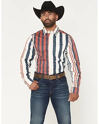 Kimes Ranch Men's 1992 Striped Long Sleeve Button-Down Western Shirt