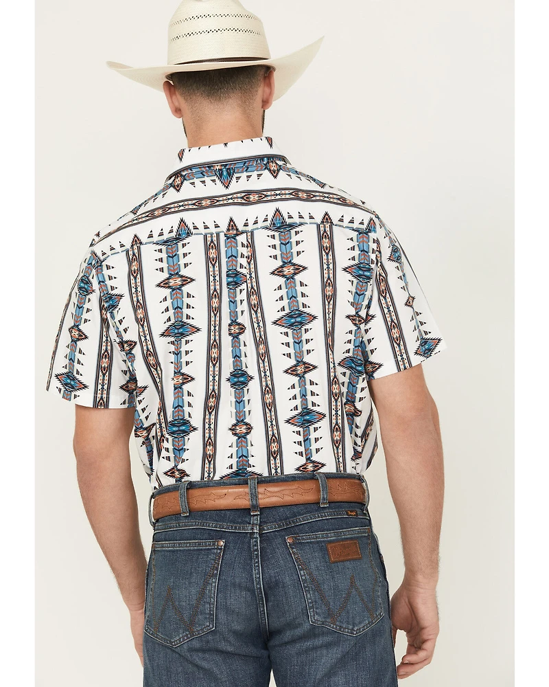 RANK 45® Men's Brody Southwestern Striped Short Sleeve Button-Down Stretch Western Shirt