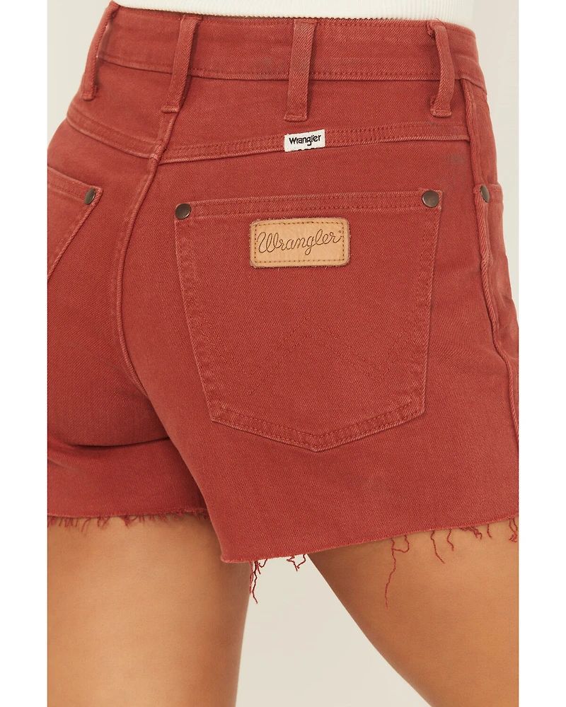 Wrangler Women's Amber High Rise Retro Cowboy Stretch Denim Shorts